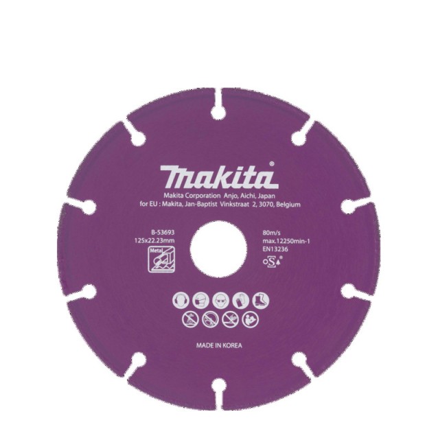 Disc diamantat segmentat pentru taiere metal Makita 125x1.5