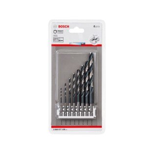 Set de 8 burghie HSS cu antrenare hex 1/4" Bosch Impact Control Set de 8 burghie HSS cu antrenare hex 1/4" Bosch Impact Control