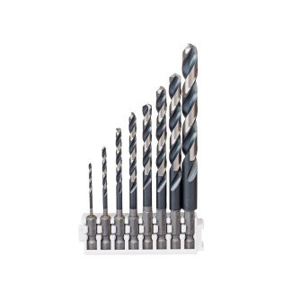 Set de 8 burghie HSS cu antrenare hex 1/4" Bosch Impact Control Set de 8 burghie HSS cu antrenare hex 1/4" Bosch Impact Control