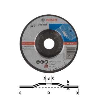 Disc de degrosare cu degajare Standard for Metal Bosch 125 x 6.0