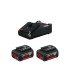 Starter set 18V Profesional BOSCH, incarcator si 2 acumulatori x 4 ah